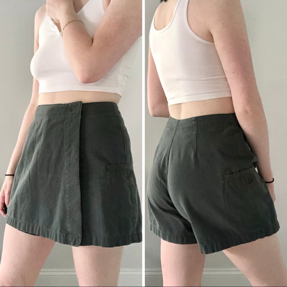 Vintage 90’s Carolina Blues Forest Green High Rise Cargo Skort